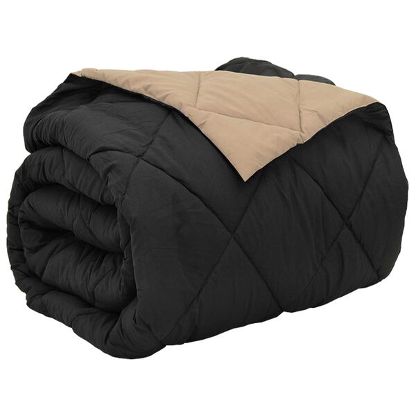 vidaXL T&auml;ispika aasta tekk Must ja taupe 240 x 260 cm Mikrokiud