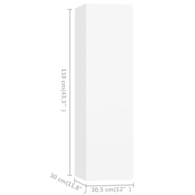 vidaXL 7-osaline telerikapikomplekt, valge, puitlaastplaat