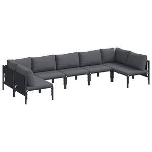 vidaXL Aia Diivanikomplekt padjaga 7 pcs Must Teras