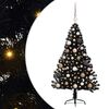 vidaXL Tehis pre-lit j&otilde;ulupuu koos 150 LED-iga Must 120 cm PVC