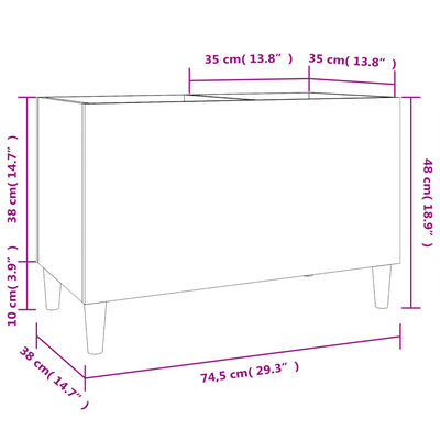 vidaXL plaadikapp, suitsutatud tamm, 74,5 x 38 x 48 cm, tehispuit