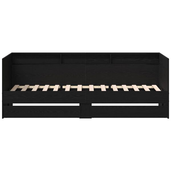 vidaXL P&auml;evavoodi peaga sahtliga Must tamm 75 x 190 cm Tehispuit