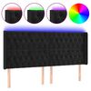 vidaXL LED-voodipeats, must, 183x16x118/128 cm, samet