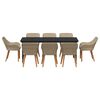 vidaXL Aia söögilaudade komplekt padjaga 9 pcs Beež polürotang