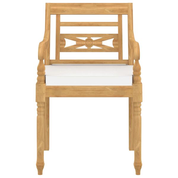 vidaXL Batavia aiatoolid patjadega, 4 tk, tiikpuu