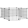 vidaXL 8-paneeliga lemmikloomapuur uksega, must, 70 x 70 x 35 cm, teras