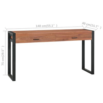 vidaXL laud 2 sahtliga, 140 x 40 x 75 cm, taastatud tiikpuu