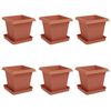 vidaXL Taimepotid 6 pcs Kohviroosa 16 x 16 x 14 cm Plastmass