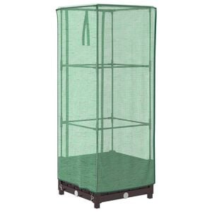 vidaXL taimekast kasvuhoonekattega rotangiimitatsioon 40x40x123 cm