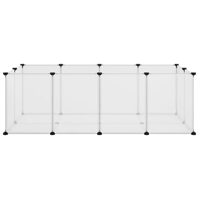 vidaXL väikelooma aedik, läbipaistev, 144 x 74 x 46,5 cm, PP ja teras