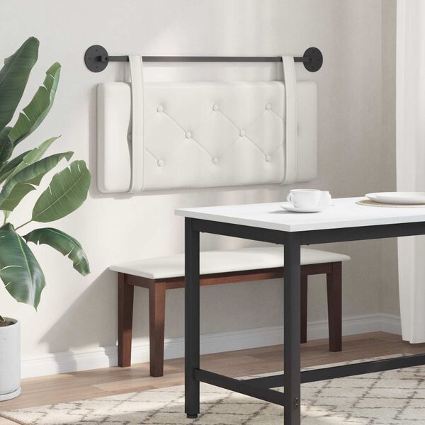 vidaXL Rippuv Peatoe Valge 110 x 55 x 5 cm Kunstnahk