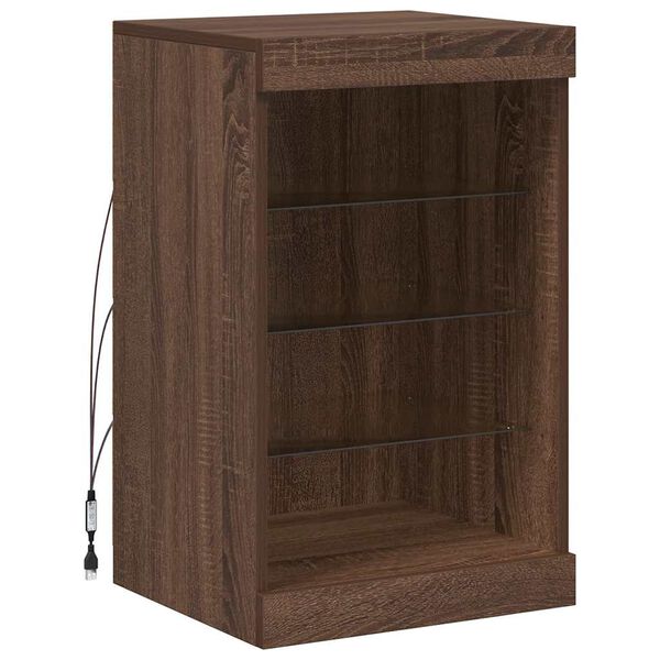 vidaXL puhvetkapp LED-tuledega, pruun tamm, 41 x 37 x 67 cm