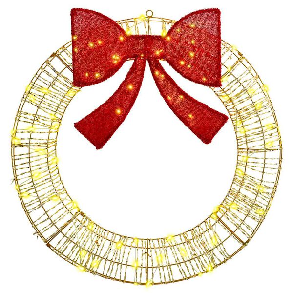 vidaXL K&uuml;&uuml;nlap&auml;rg koos 80 LED-iga Soe valge 91 x 91 x 9 cm PET