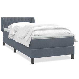 vidaXL Box Vedruvoodi madratsiga Tumehall 80x210 cm samet