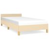 vidaXL voodiraam peatsiga ilma madratsikreemita 90x190 cm kangas