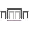 vidaXL üksteise alla mahtuvad lauad 3 tk, hall, männipuit