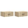 vidaXL Seinale kinnitatav &ouml;&ouml;tis 2 tk Sonoma tamm 49 x 34,5 x 20 cm