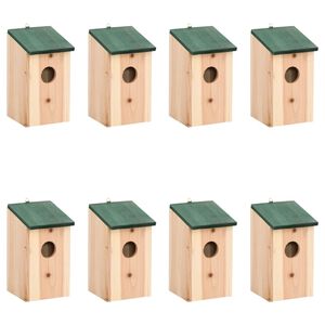 vidaXL lindude pesakastid, 8 tk, puit 12 x 12 x 22 cm