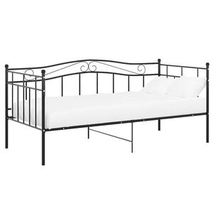 vidaXL diivanvoodi raam, must, metall, 90 x 200 cm