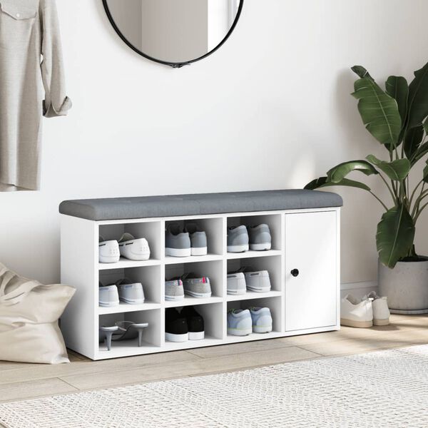 vidaXL jalatsipink, valge, 102 x 32 x 50 cm, tehispuit