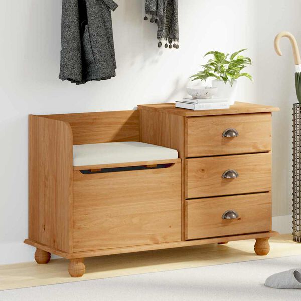 vidaXL Panipaigaga pink ASKIM Pruun 100 x 39 x 62 cm Tahke m&auml;nd