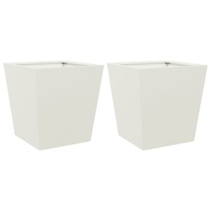vidaXL aia taimekastid 2 tk, valge, 40x40x40 cm, teras