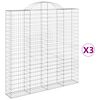 vidaXL kaarekujulised gabioonkorvid 3 tk, 200x30x200/220 cm, raud