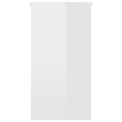 vidaXL kirjutuslaud, kõrgläikega valge, 80 x 40 x 75 cm puitlaastplaat