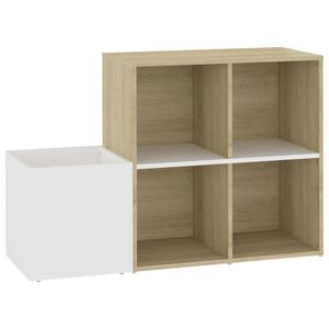 vidaXL jalatsiriiul, valge, Sonoma tamm 105x35.5x70 cm, tehispuit