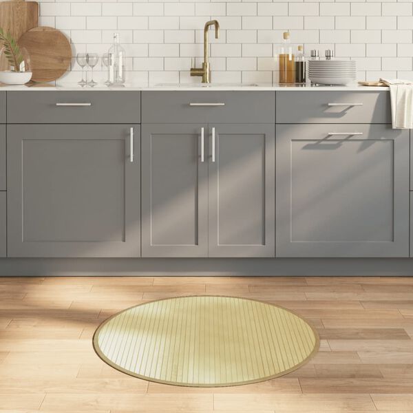 vidaXL vaip, &uuml;mmargune, naturaalne hele, 80 cm, bambus