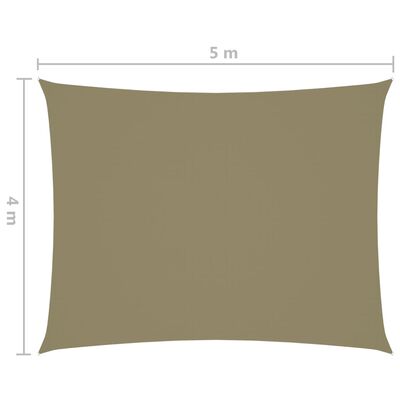 vidaXL oxford-kangast päikesepuri, ristkülikukujuline, 4 x 5 m, beež