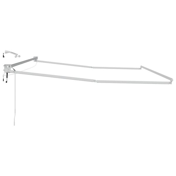 vidaXL Elektriline tagasi t&otilde;mmatav varikatus Valge 4 x 2 m Alumiinium
