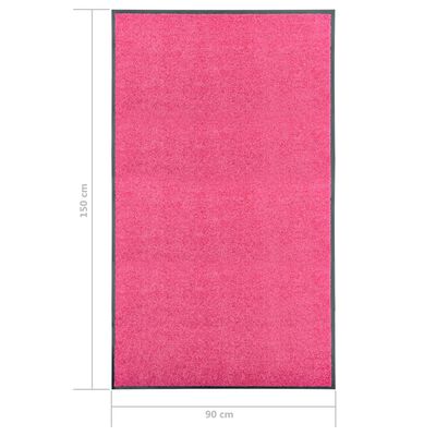 vidaXL uksematt pestav, roosa, 90 x 150 cm
