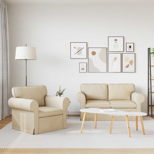 vidaXL Diivanikomplekt 2 pcs cream 155 x 82 x 80 cm kangas