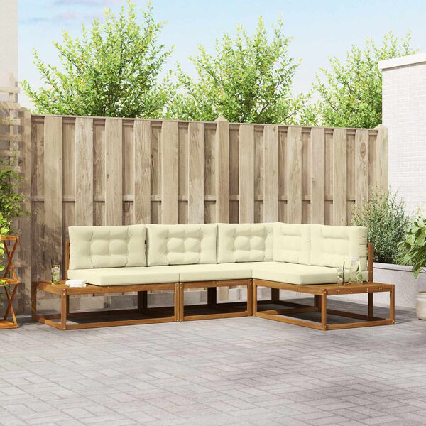 vidaXL V&auml;li diivanikomplekt 4 T&uuml;kk Looduslik ja kreem