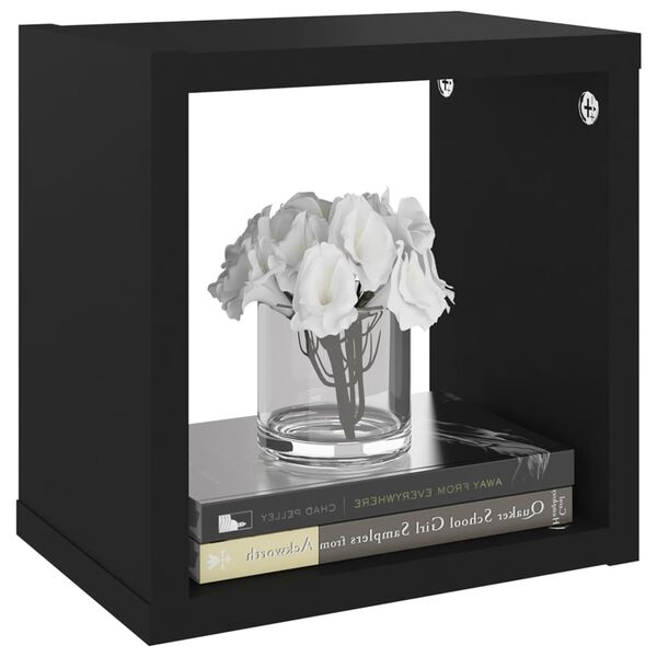 vidaXL kuubikukujulised seinariiulid 4 tk, must, 22x15x22 cm