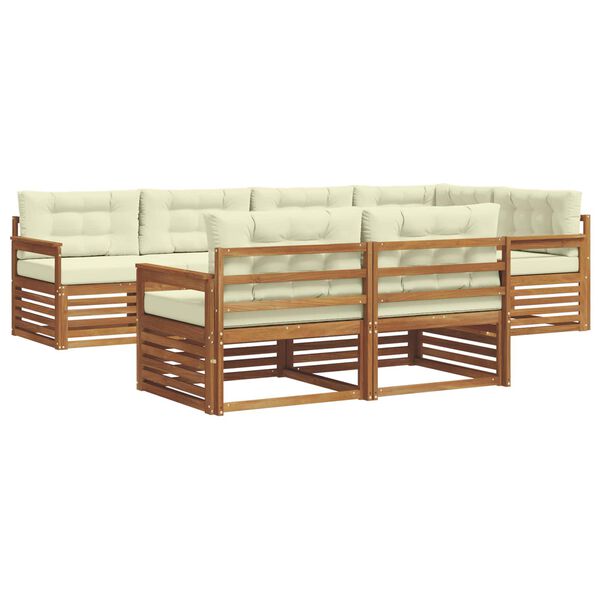 vidaXL V&auml;li diivanikomplekt padjaga 7 pcs Looduslik ja kreem