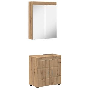 vidaXL Vannitoa m&ouml;&ouml;bleset TULUM 2 pcs K&auml;sit&ouml;&ouml;puu 60 x 34 x 63 cm