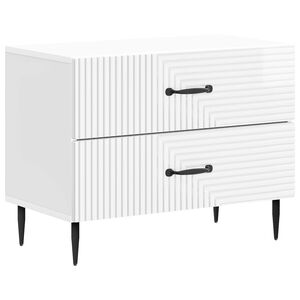 vidaXL &Ouml;&ouml;lambi kapp K&otilde;rgl&auml;ikega valge 62 x 34,5 x 47,5 cm Tehispuit