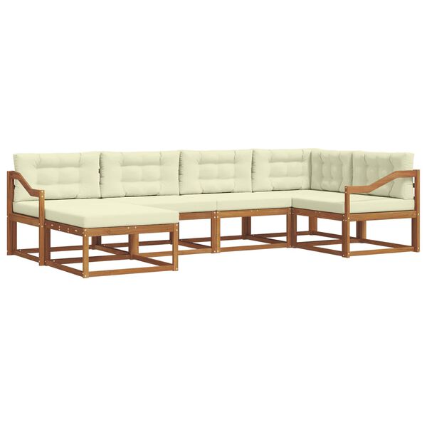 vidaXL V&auml;li diivanikomplekt padjaga 6 pcs Looduslik ja kreem