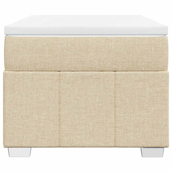 vidaXL kontinentaalvoodi madratsiga, kreemjas, 100x200 cm, kangas