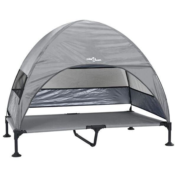 vidaXL Üles tõstetud koera voodi Helehall 127 x 81 x 108 cm