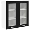 vidaXL Seinakapp Must tamm 80 x 31 x 80 cm Tehispuit