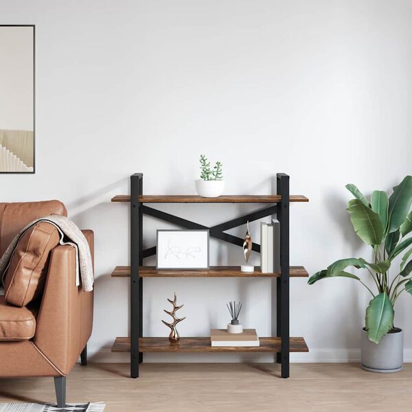 vidaXL Raamatukapp Suitsetatud tamm 100 x 33,5 x 102 cm Tehispuit