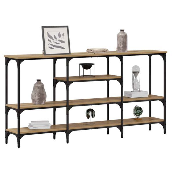 vidaXL Konsoollaud riiuliga k&auml;sit&ouml;&ouml;tamm 160 x 29 x 80 cm Tehispuit