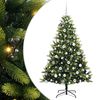 vidaXL Tehis hingedega j&otilde;ulupuu 300 LED-iga Roheline 180 cm PVC ja PE