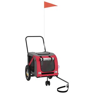 vidaXL lemmiklooma ratta järelkäru, punane, must, oxford kangas/raud