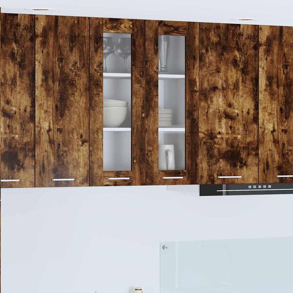 vidaXL Seinakapp uksega Suitsetatud tamm 60 x 31 x 80 cm Tehispuit