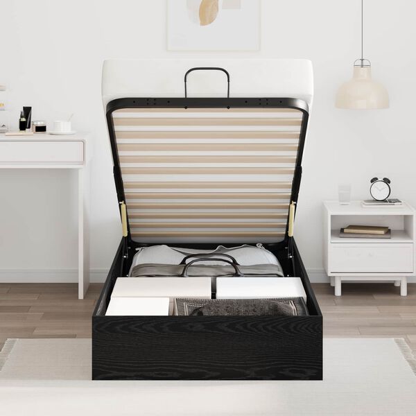 vidaXL Ottomani voodiraam Must tamm 193 x 120 x 25 cm Saepuruplaat