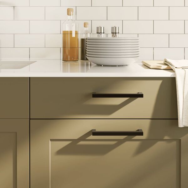 vidaXL kapi k&auml;epidemed 10 tk, must, 128 mm, roostevaba teras